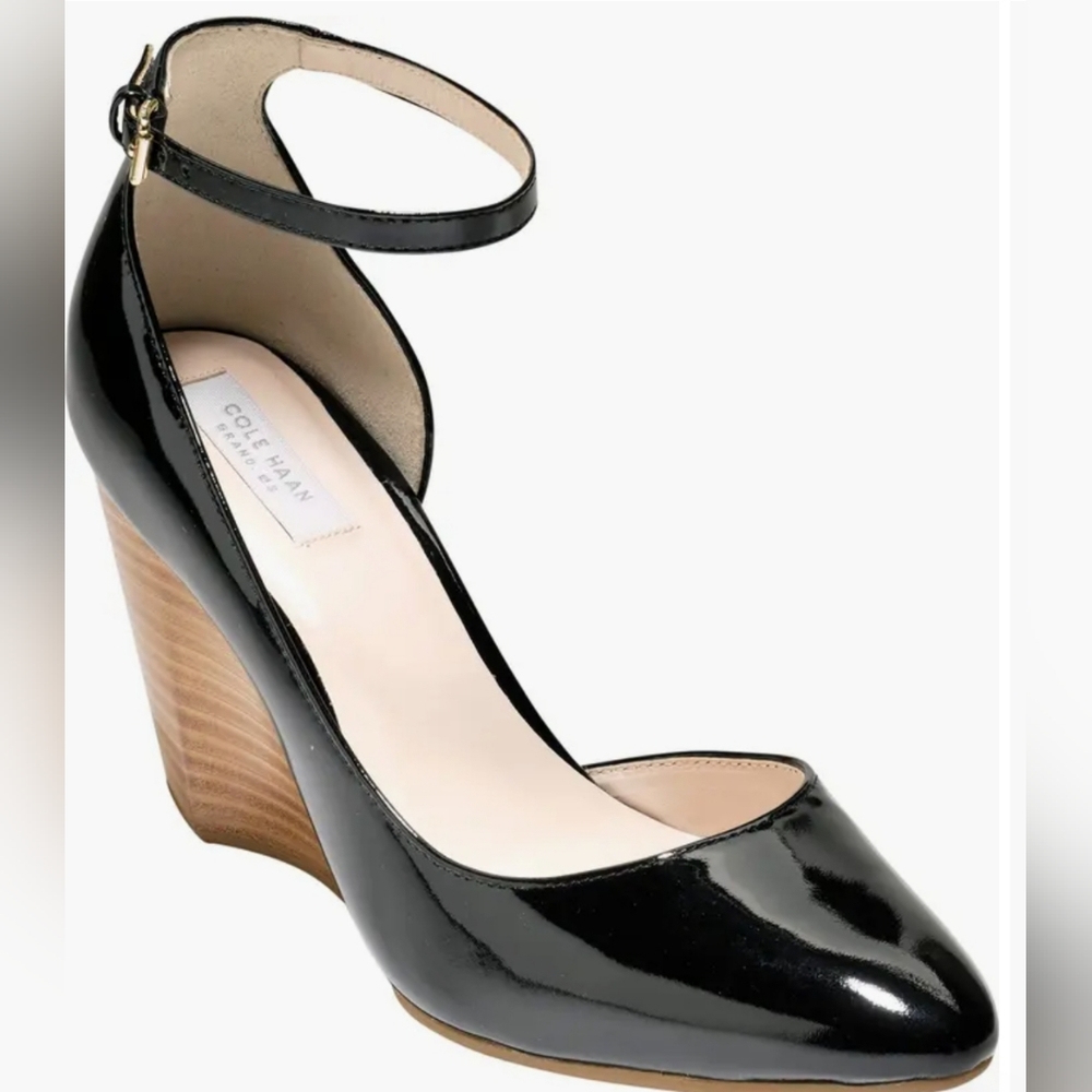 NEW Cole Haan Ankle Strap D'Orsay Wedge Heels